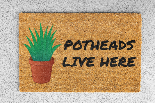 "Potheads Live Here" Custom Door Mat