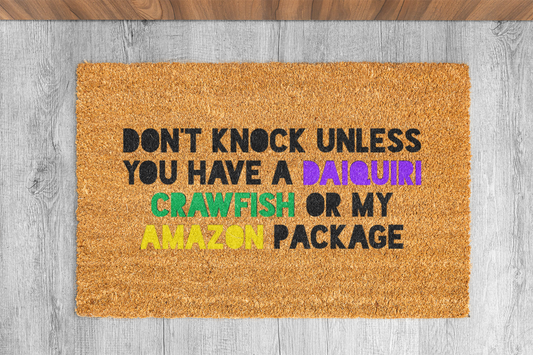 "Daiquiri, Crawfish, & Amazon" Custom Door Mat